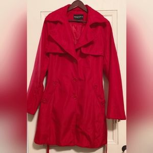 Cherry red XL trench coat